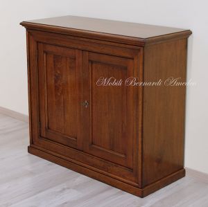 Credenzina in noce massiccio con 2 ante senza cassetti cm 110